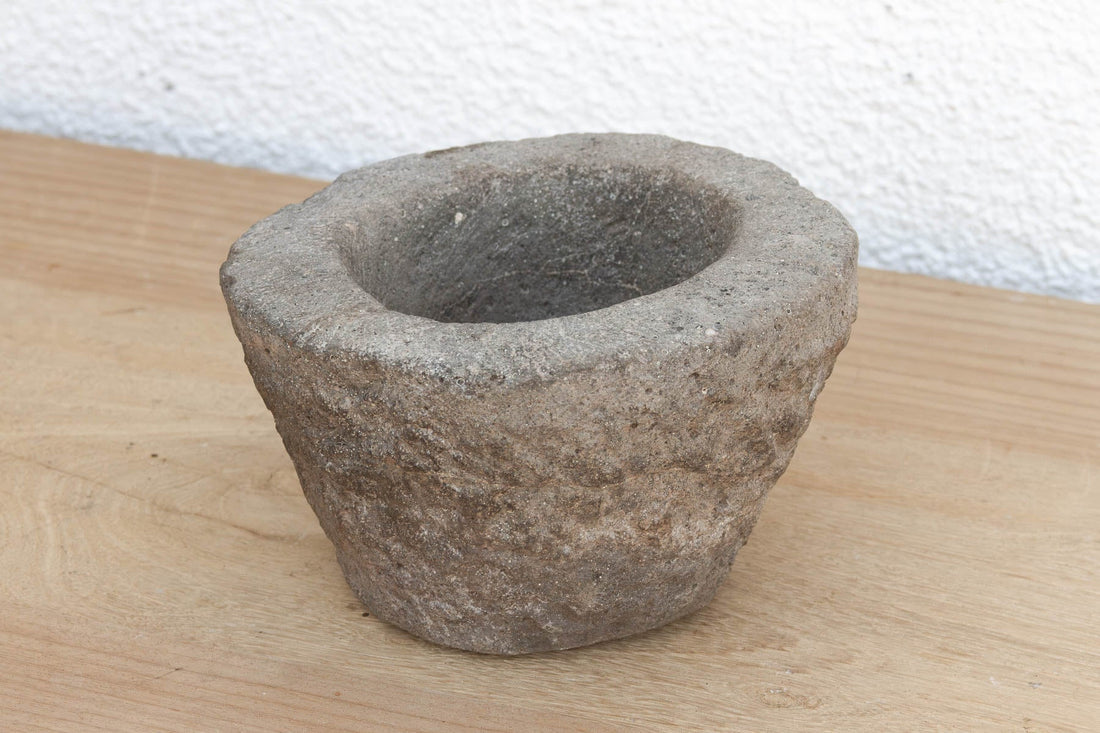Primitive Stone Mortar Bowl