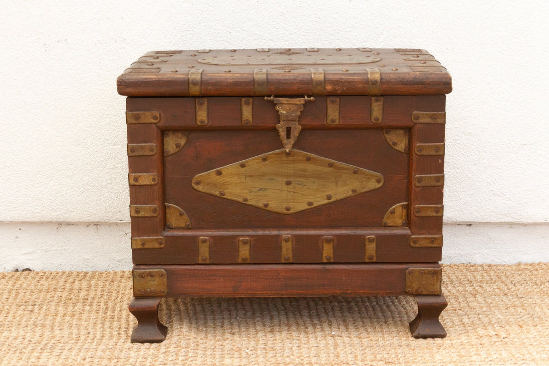 Vintage Teak & Brass Captian&