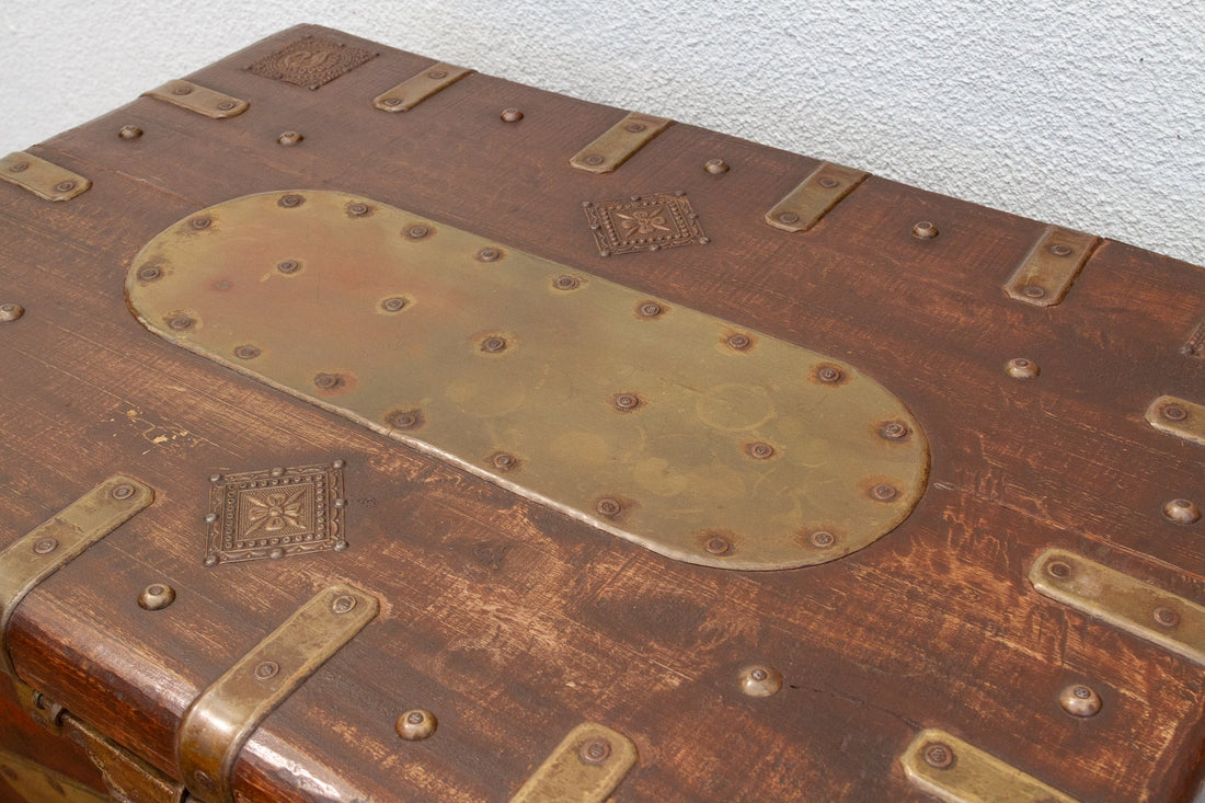 Vintage Teak & Brass Captian&