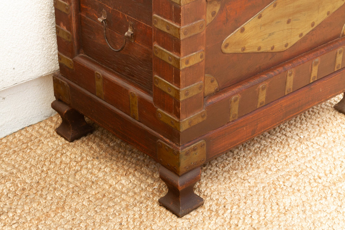 Vintage Teak & Brass Captian&