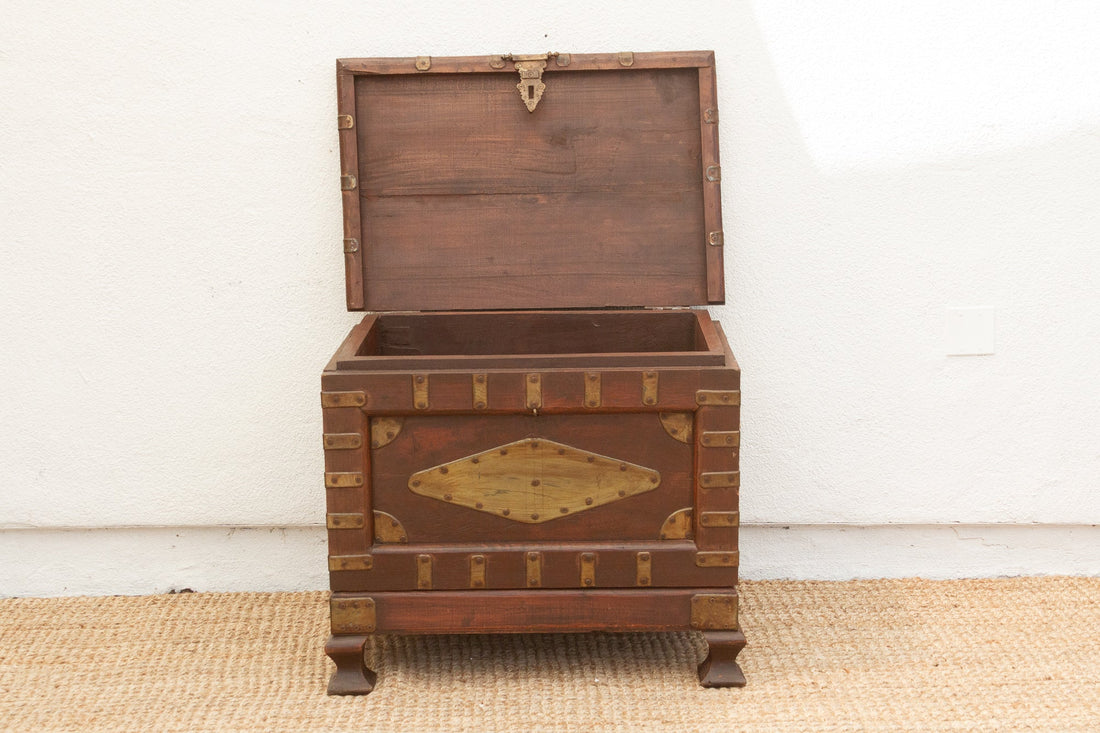Vintage Teak & Brass Captian&