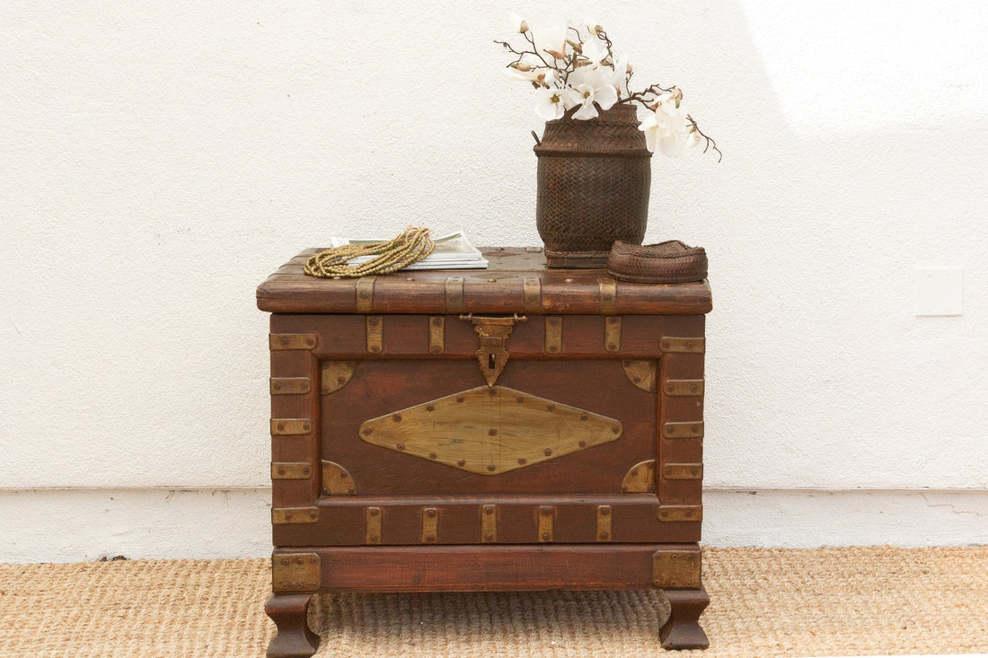 Vintage Teak & Brass Captian&