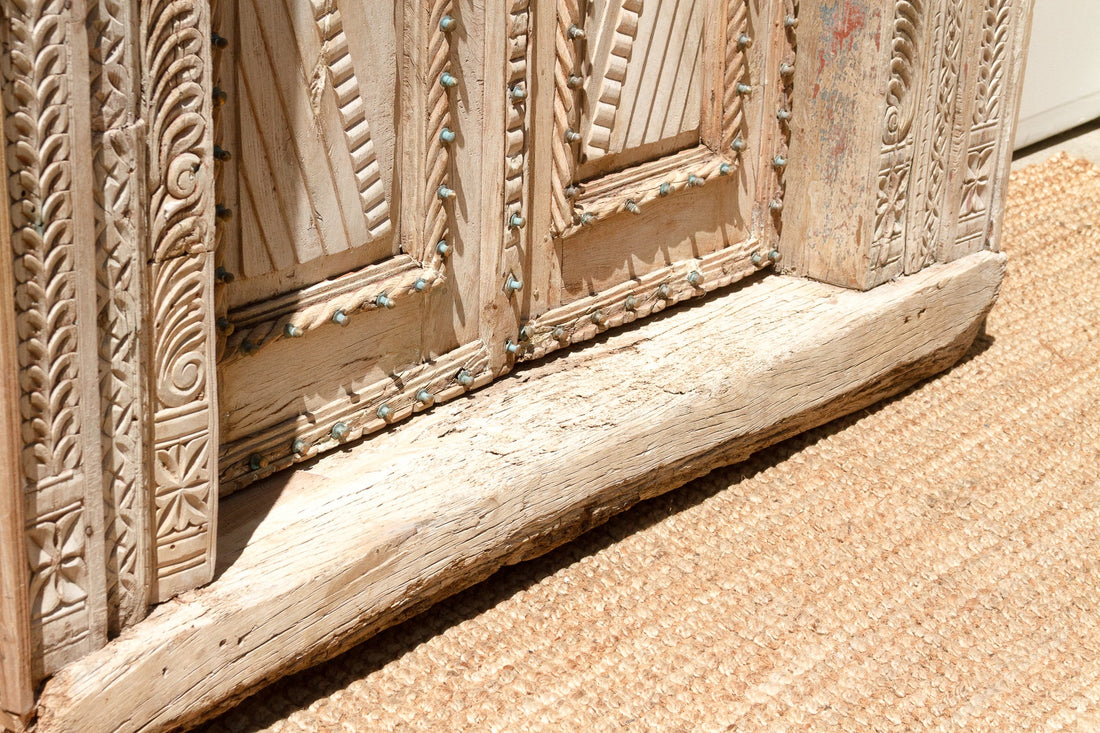 Monumental Antique Indian Teak Krishna Door