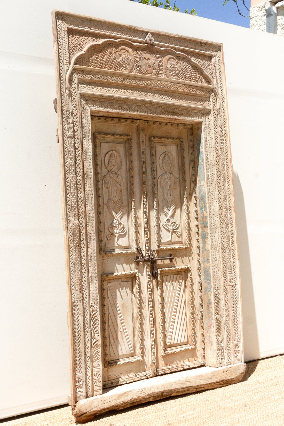 Monumental Antique Indian Teak Krishna Door