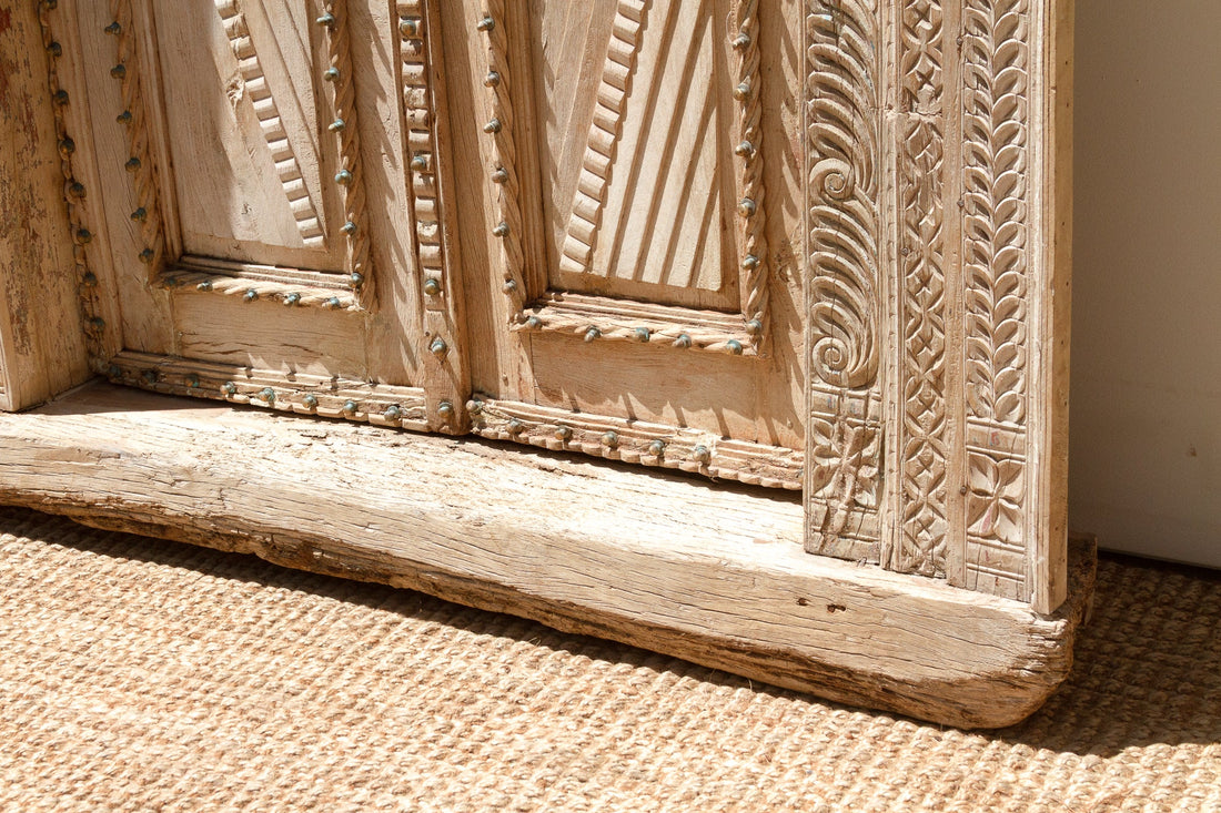 Monumental Antique Indian Teak Krishna Door