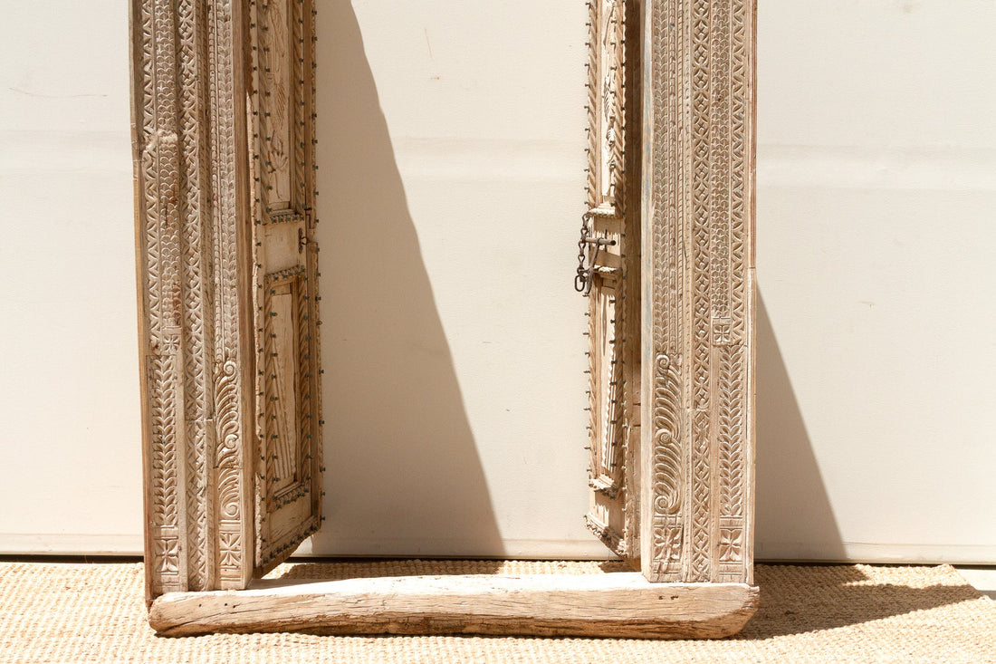 Monumental Antique Indian Teak Krishna Door