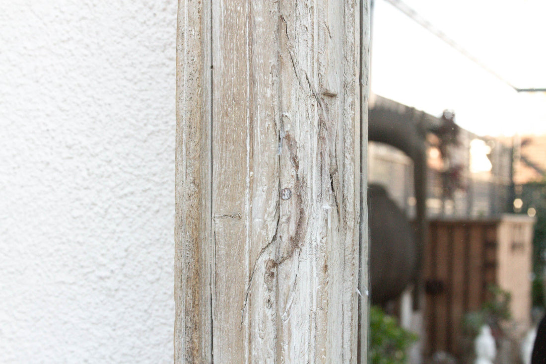 42" Long Antique Sun Bleached Teak Mirror