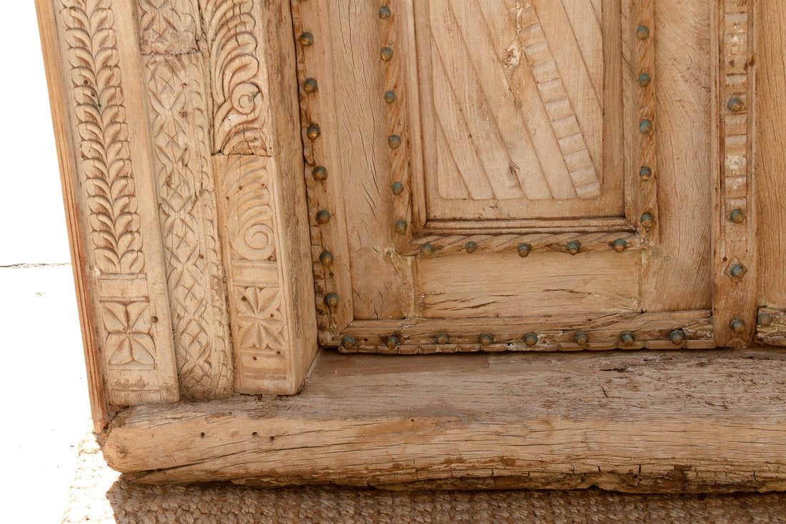 Monumental Antique Indian Teak Krishna Door