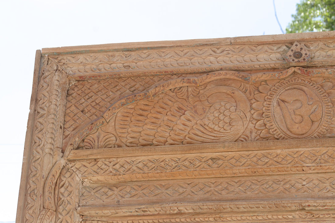 Monumental Antique Indian Teak Krishna Door