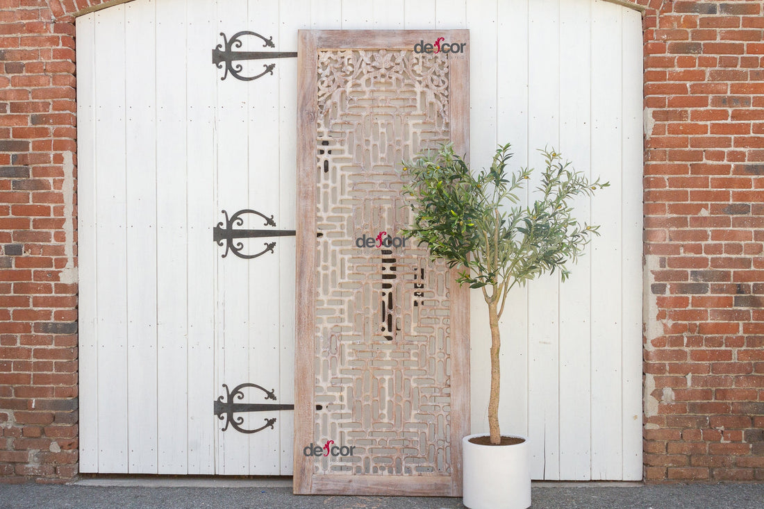 Reclaimed Teak Hand-Carved Gujarat Door