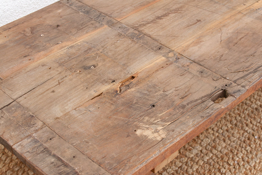 Antique Oxidized Teak South India Coffee Table (Trade)