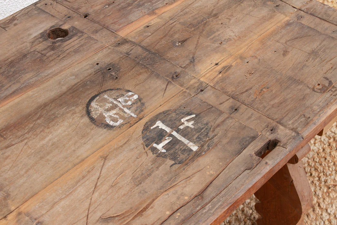 Antique Oxidized Teak South India Coffee Table (Trade)
