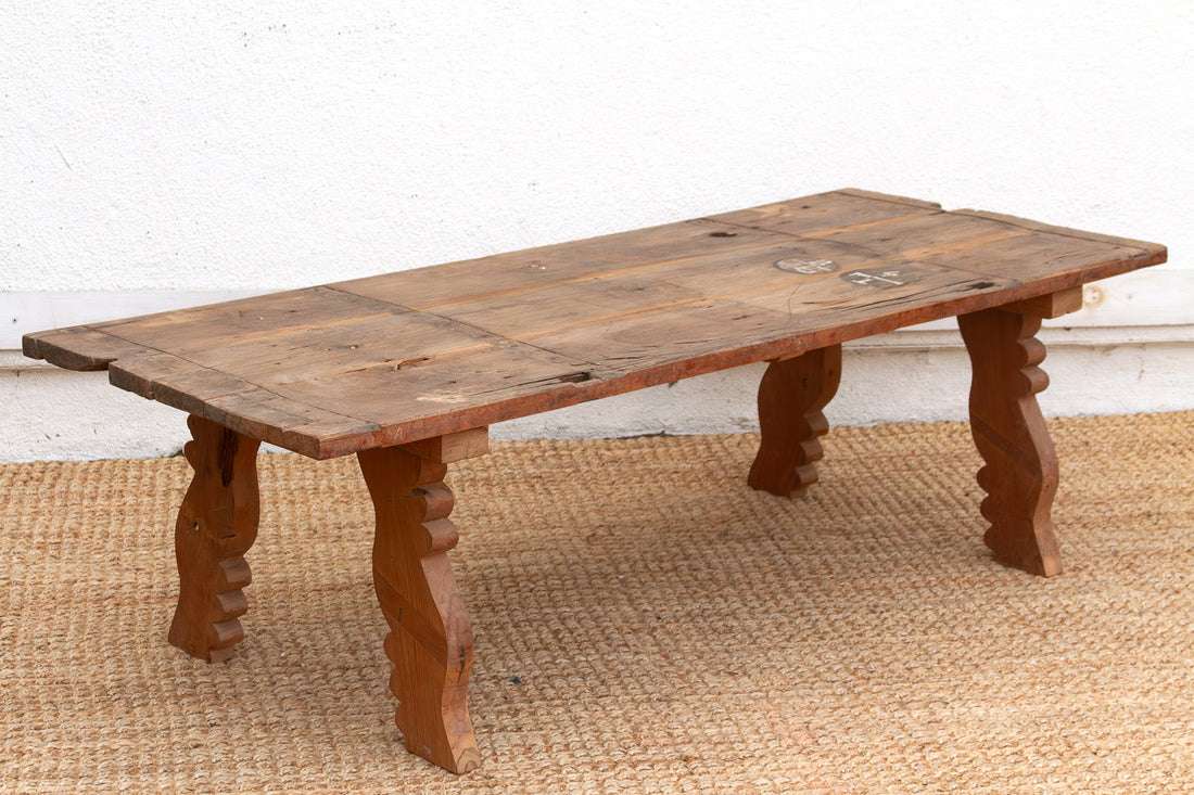 Antique Oxidized Teak South India Coffee Table