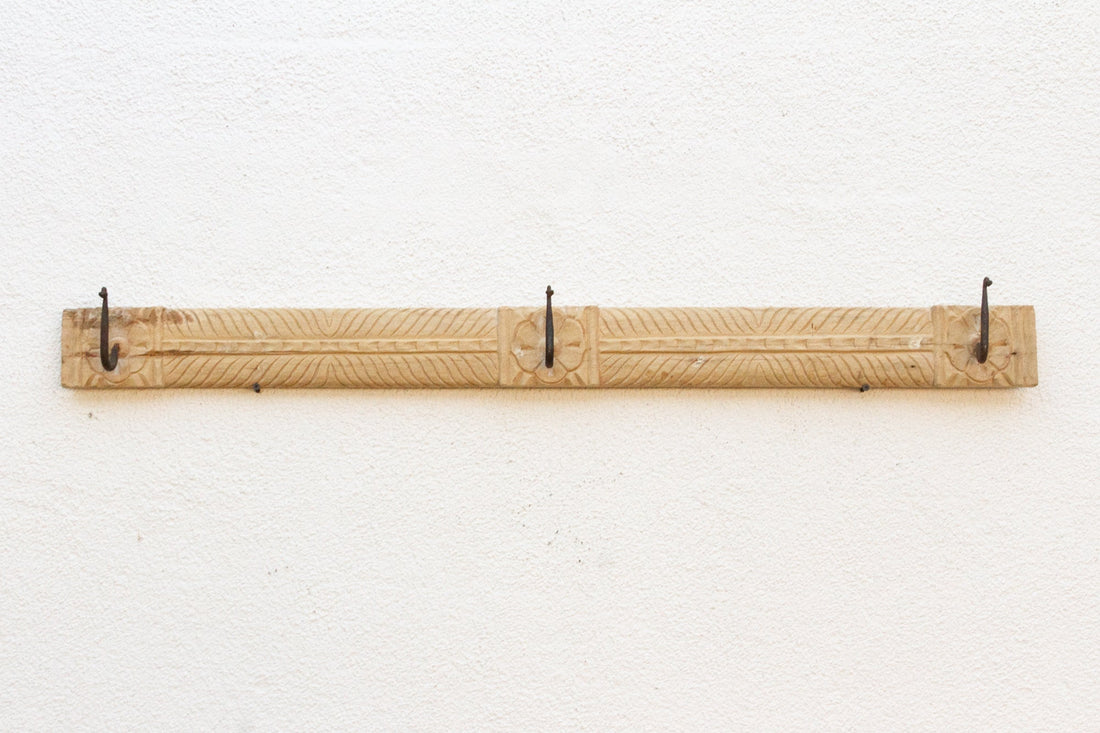 Farmhouse Style Carved Teak Wall Hook
