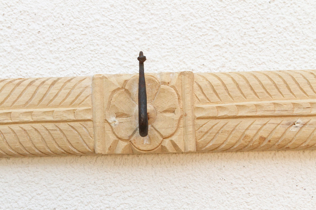 Farmhouse Style Carved Teak Wall Hook