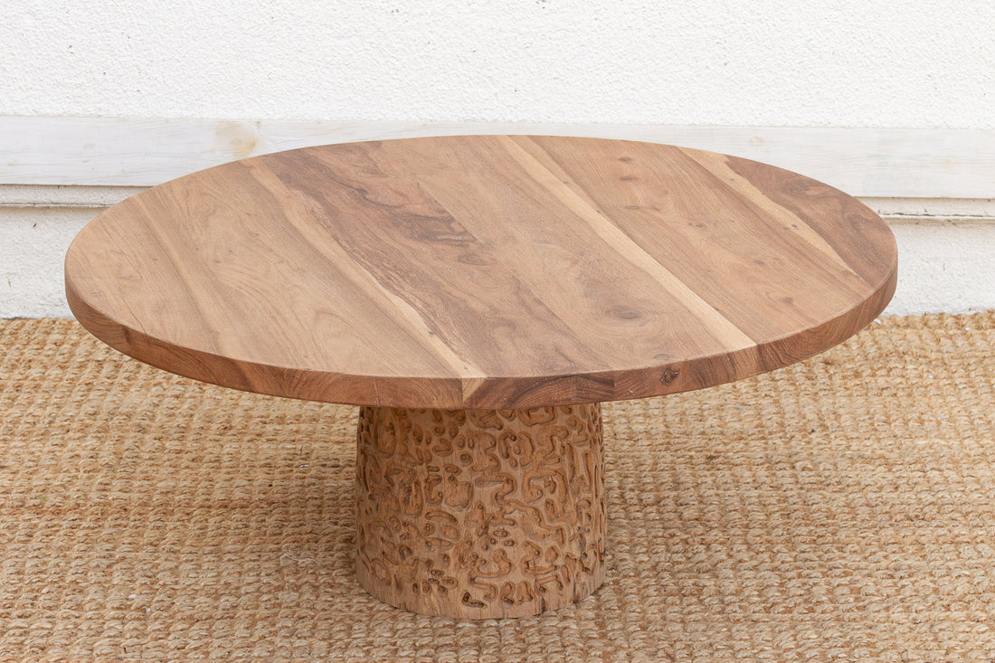 Reclaimed Teak Organic Modern Round Coffee Table (Trade)