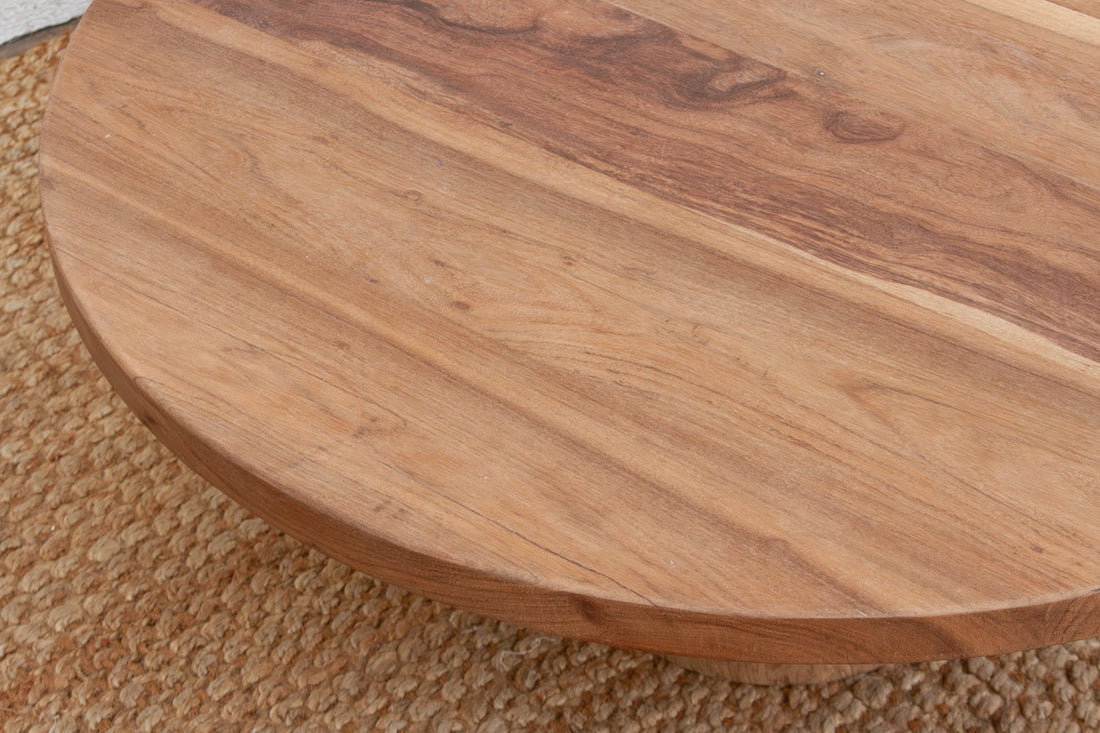 Reclaimed Teak Organic Modern Round Coffee Table (Trade)