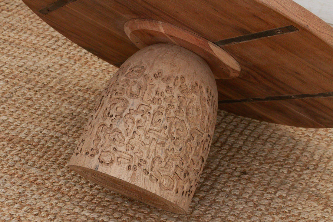 Reclaimed Teak Organic Modern Round Coffee Table (Trade)