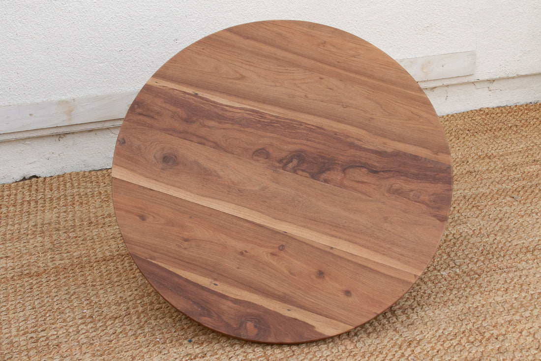 Reclaimed Teak Organic Modern Round Coffee Table