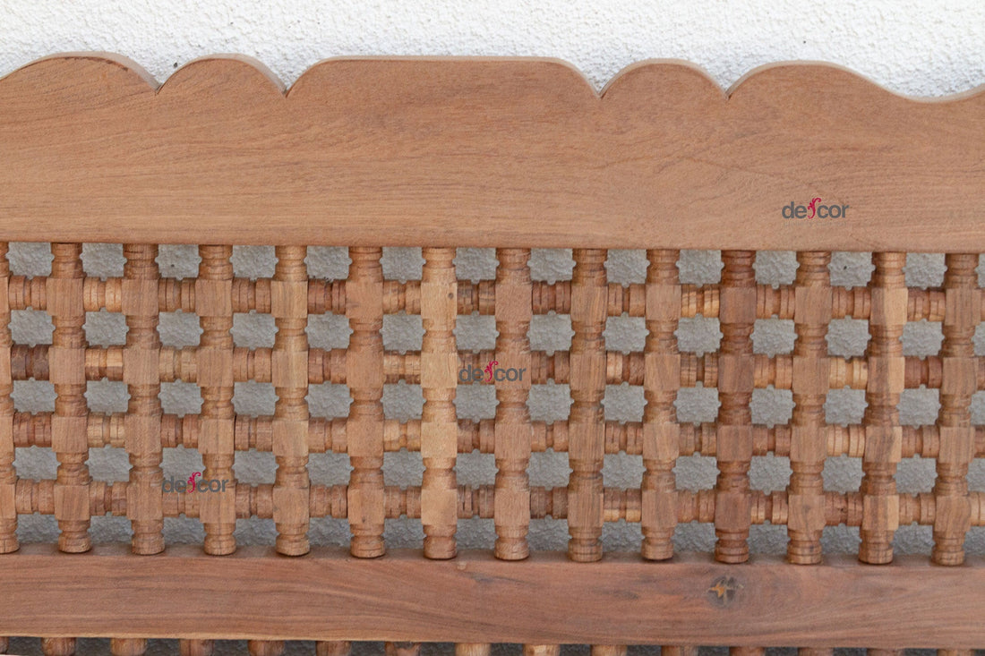 84" Long Reclaimed Moroccan Teak Mousharabi Daybed