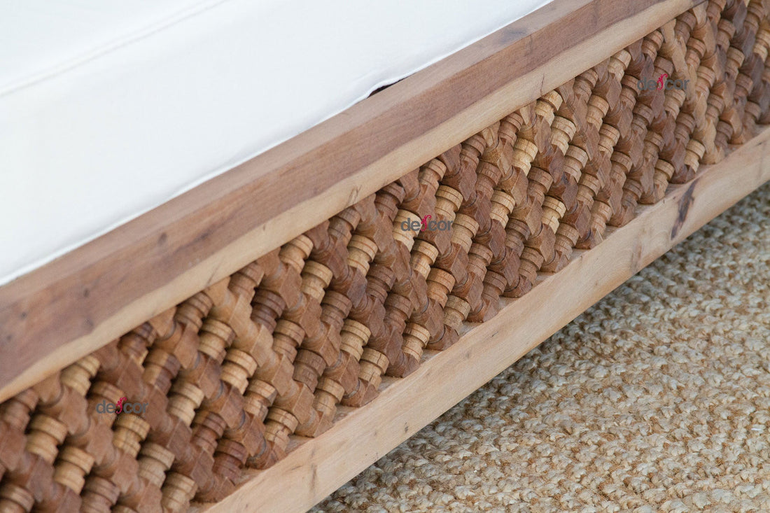 84" Long Reclaimed Moroccan Teak Mousharabi Daybed