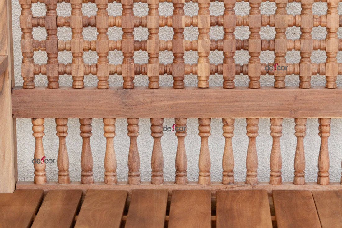 84" Long Reclaimed Moroccan Teak Mousharabi Daybed