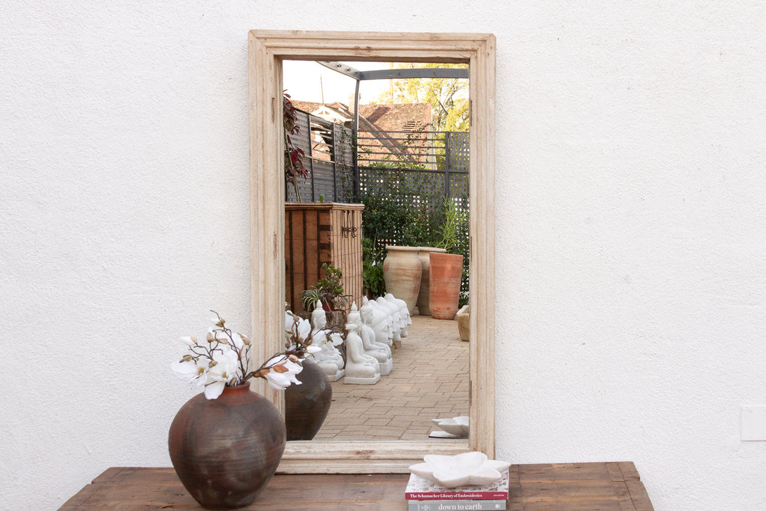 Grand Sun Bleached Architectural Teak Mirror