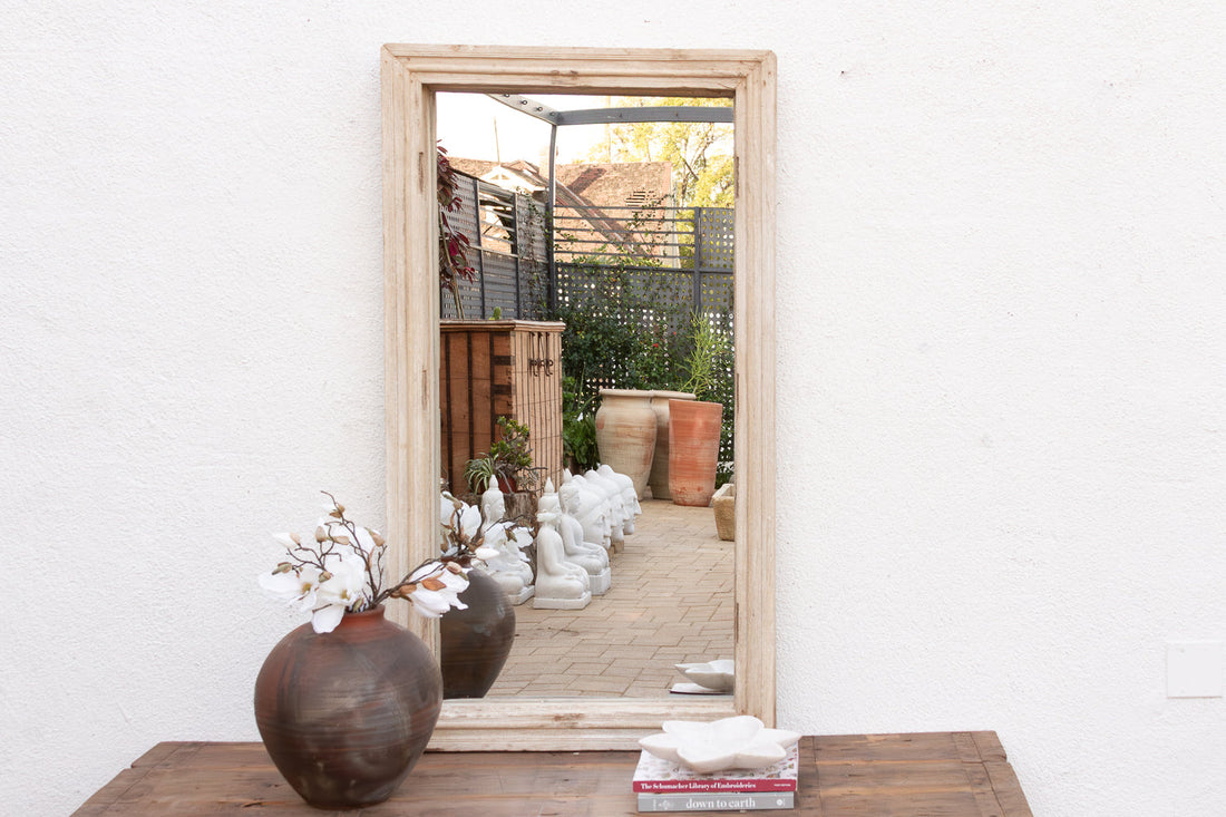 Grand Sun Bleached Architectural Teak Mirror (Trade)