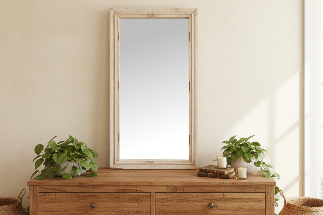 Grand Sun Bleached Architectural Teak Mirror