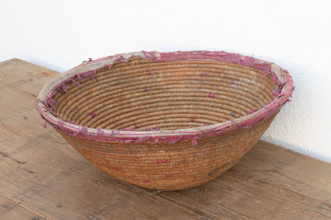 24"Dm Antique Harvest Coiled Basket