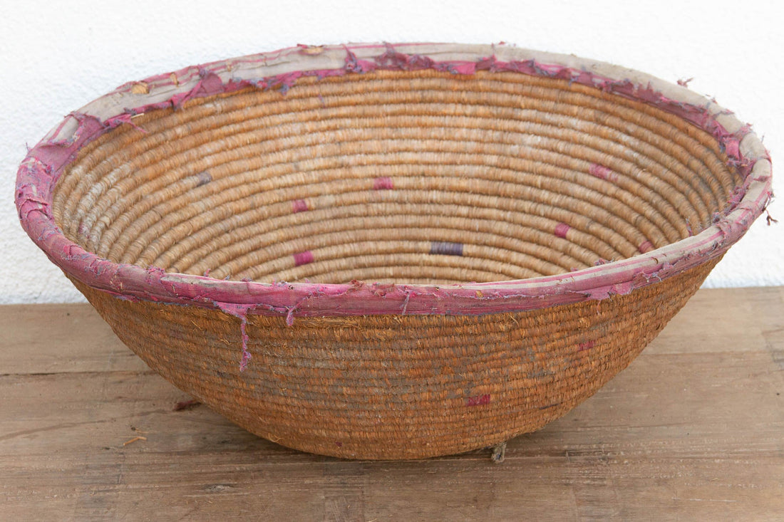 24"Dm Antique Harvest Coiled Basket