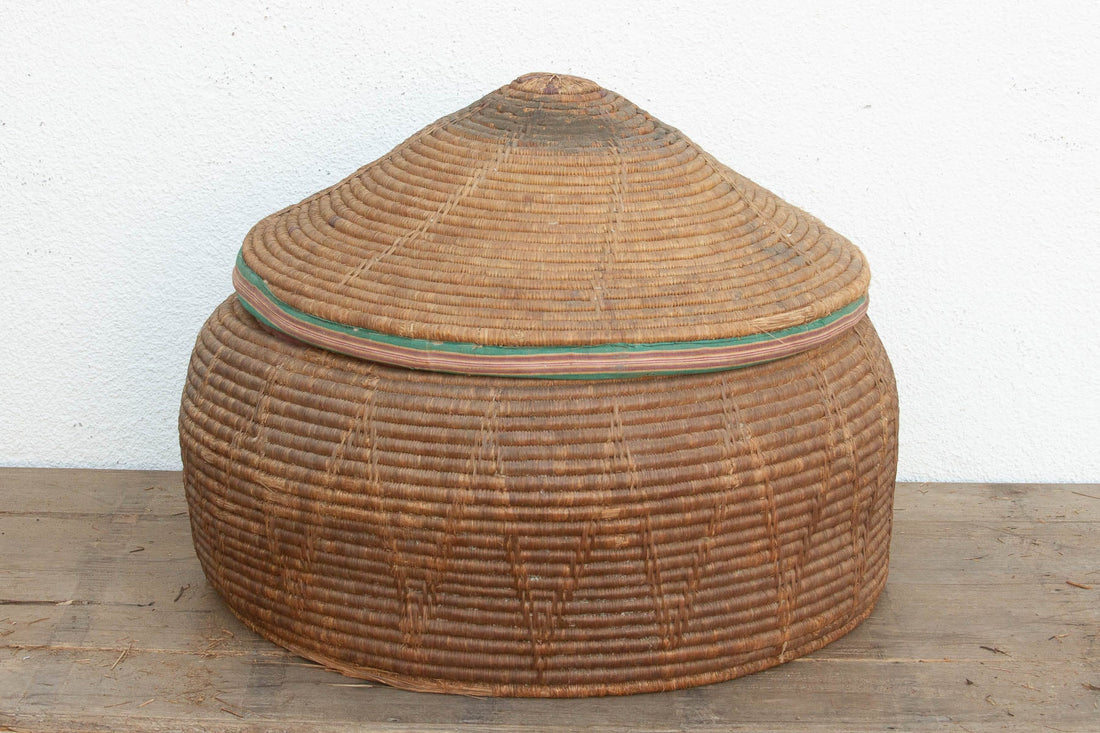 30"Dm Large Antique Nomadic Storage Basket