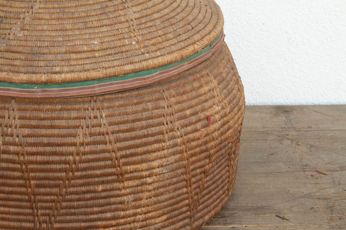 30"Dm Large Antique Nomadic Storage Basket