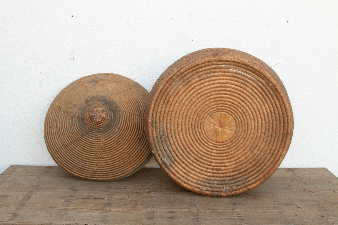 30"Dm Large Antique Nomadic Storage Basket