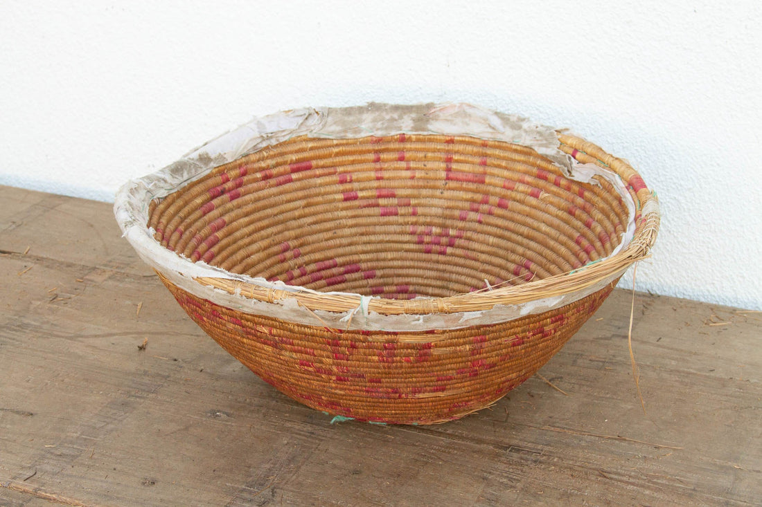 Farmhouse Nomadic Basket with Pink and Natural Colors