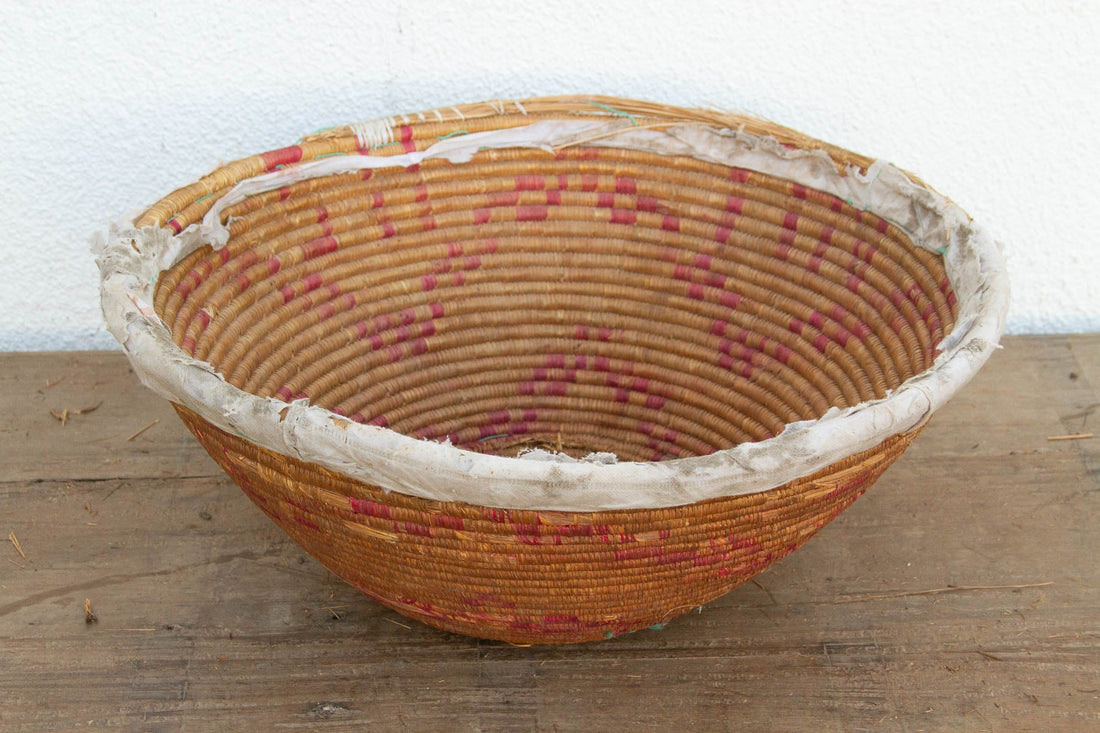 Farmhouse Nomadic Basket with Pink and Natural Colors