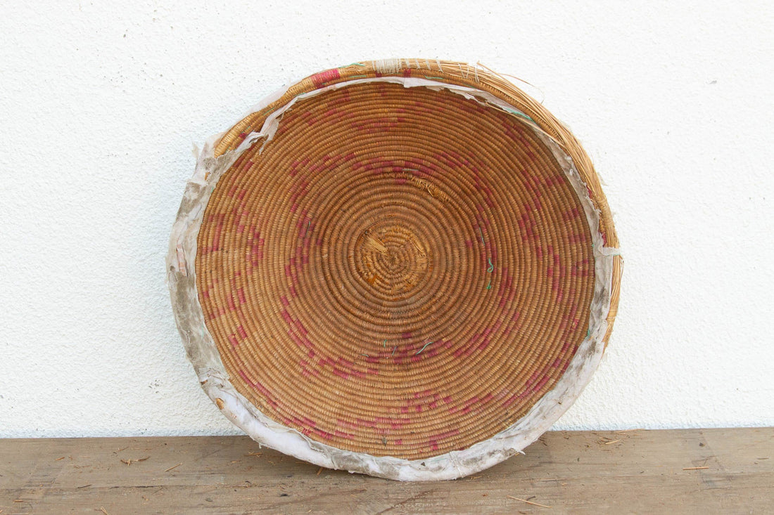 Farmhouse Nomadic Basket with Pink and Natural Colors