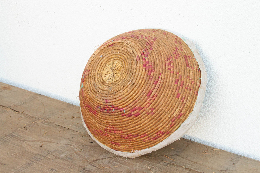 Farmhouse Nomadic Basket with Pink and Natural Colors