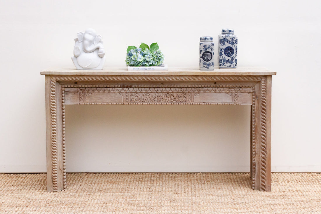 Reconstructed Rajasthani Haveli Teak Console