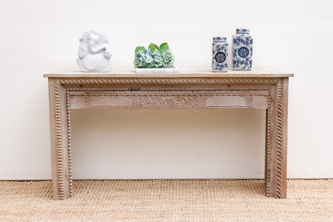 Reconstructed Rajasthani Haveli Teak Console