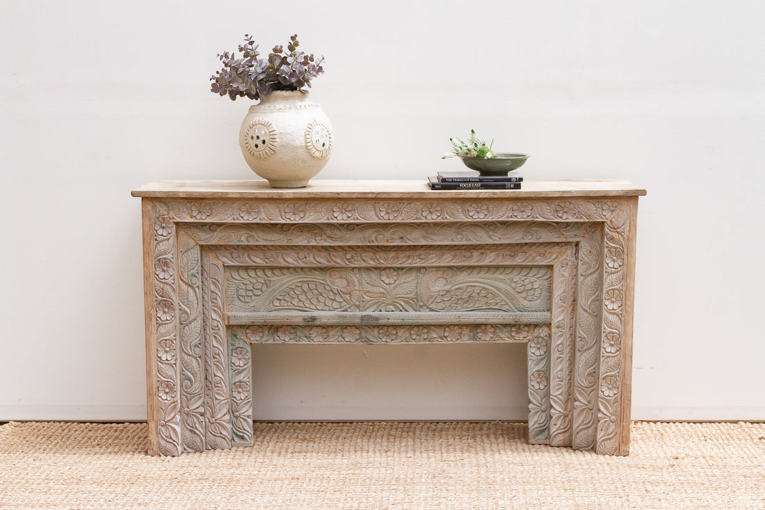 Beautifully Carved Rajput Art Teak Console