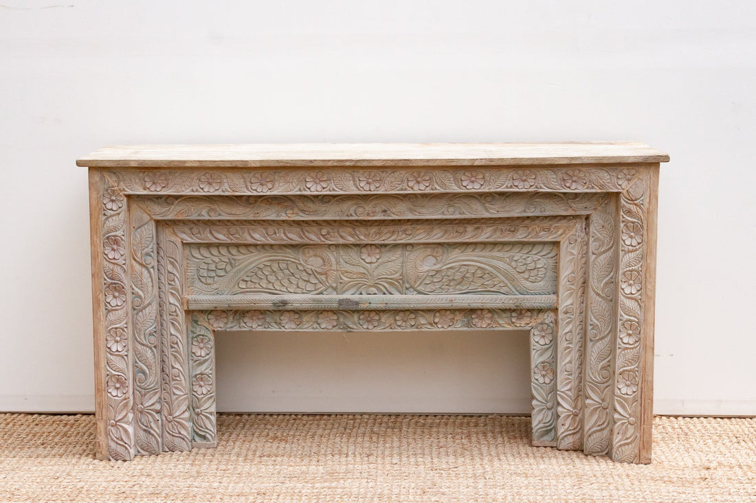 Beautifully Carved Rajput Art Teak Console