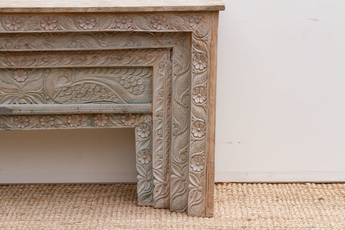Beautifully Carved Rajput Art Teak Console