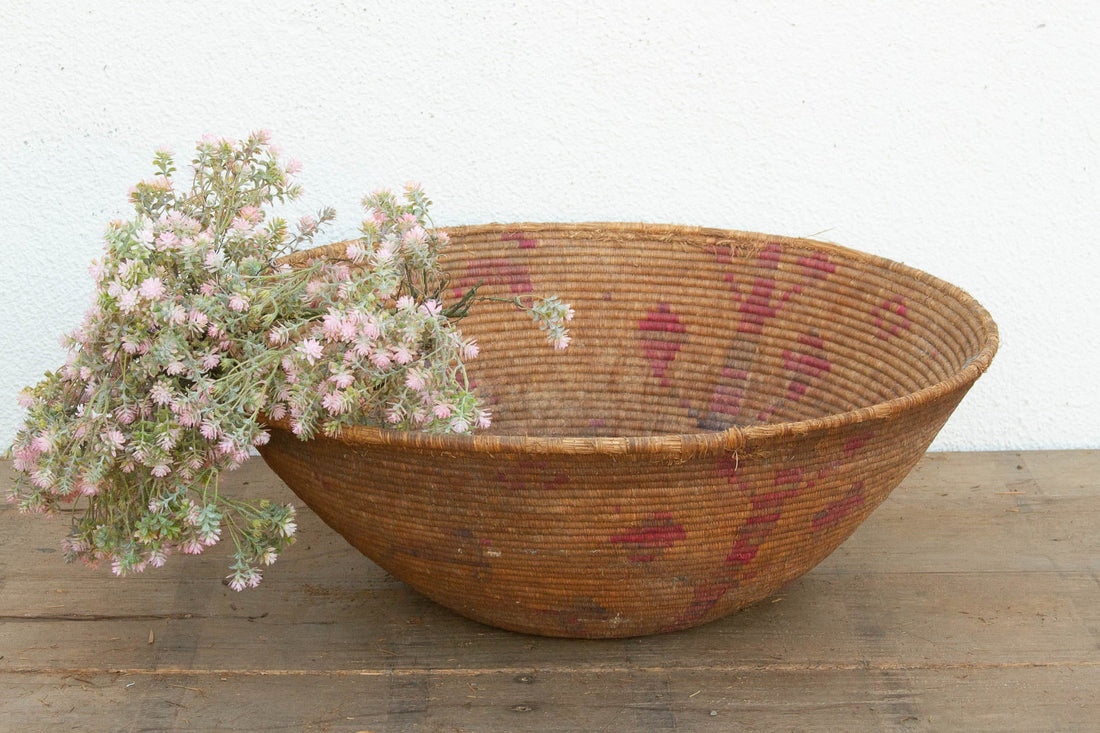 28" DM Faded Motif Handwoven Gathering Basket