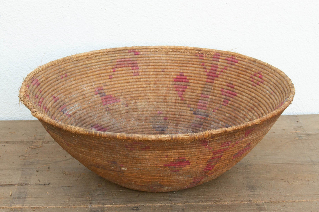 28" DM Faded Motif Handwoven Gathering Basket