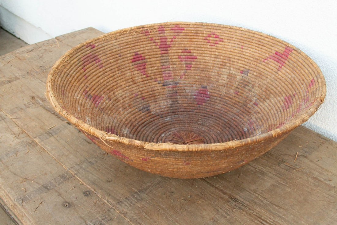 28" DM Faded Motif Handwoven Gathering Basket