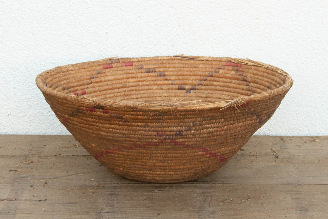 Antique Floral Motif Harvesting Basket