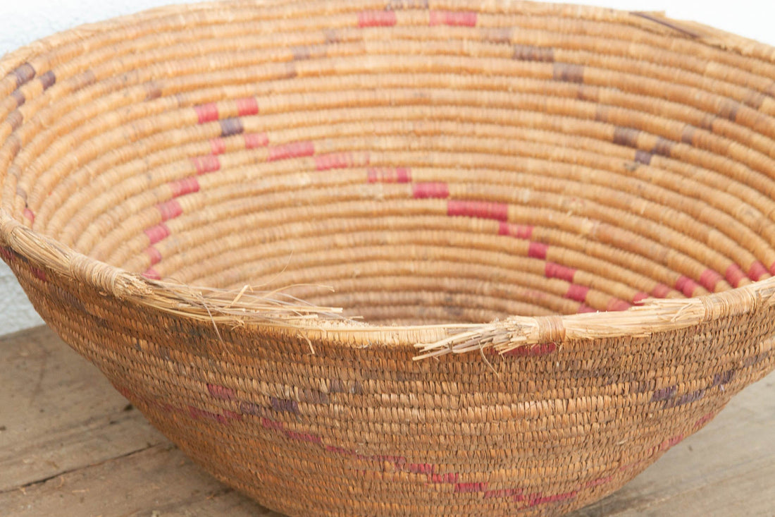 Antique Floral Motif Harvesting Basket