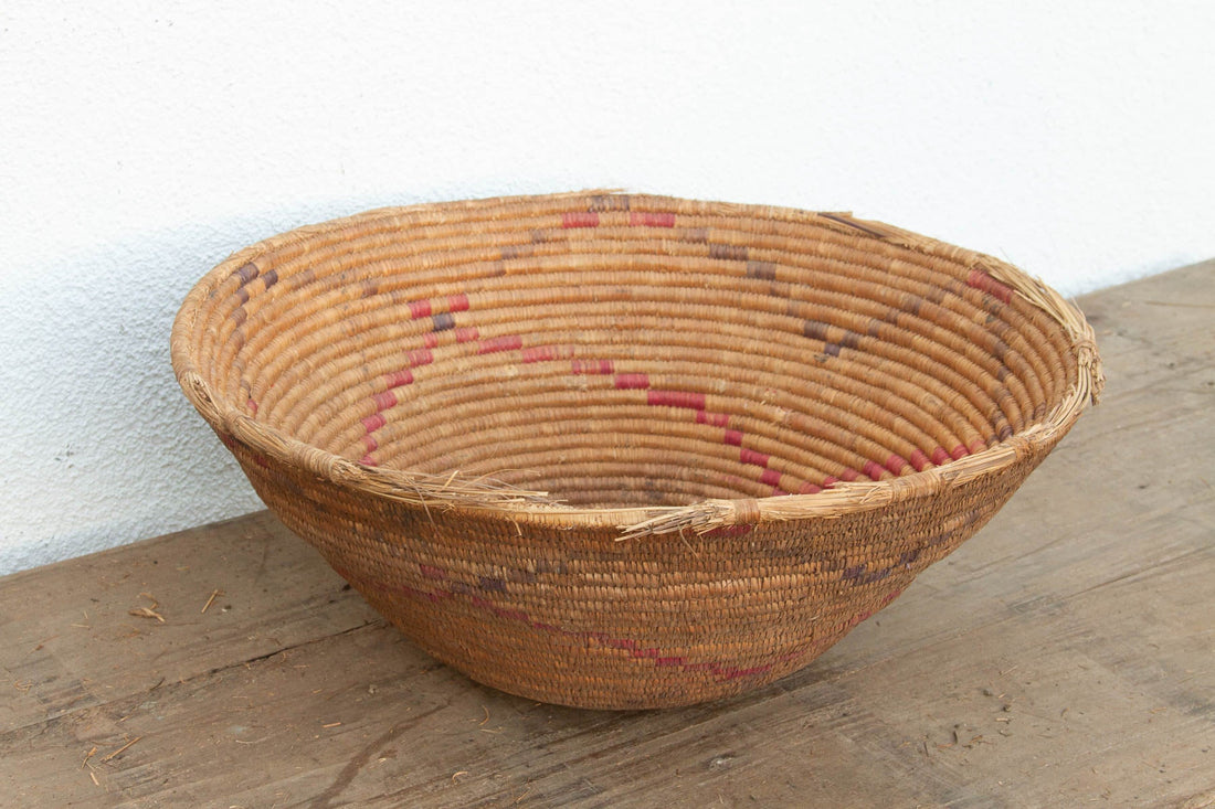 Antique Floral Motif Harvesting Basket