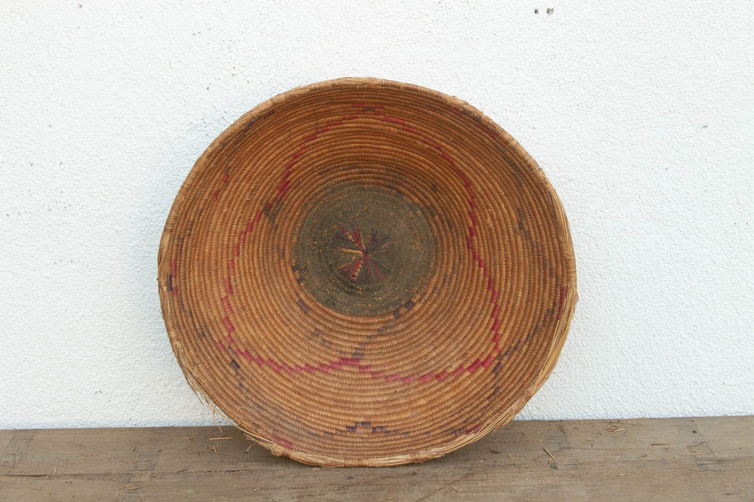 Antique Floral Motif Harvesting Basket
